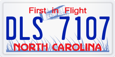 NC license plate DLS7107