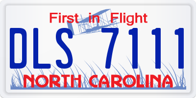 NC license plate DLS7111