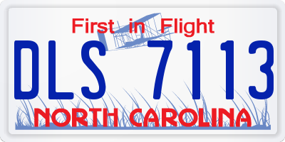 NC license plate DLS7113