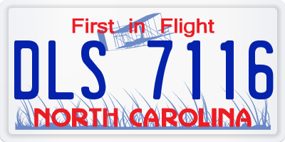 NC license plate DLS7116