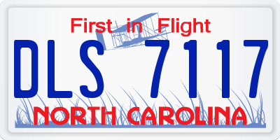 NC license plate DLS7117