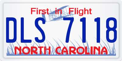 NC license plate DLS7118