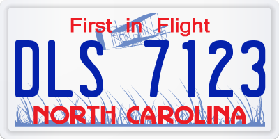NC license plate DLS7123