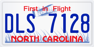 NC license plate DLS7128