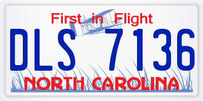 NC license plate DLS7136