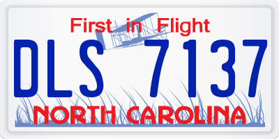 NC license plate DLS7137
