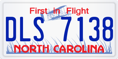 NC license plate DLS7138
