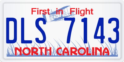 NC license plate DLS7143