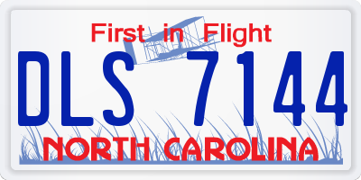 NC license plate DLS7144