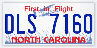 NC license plate DLS7160