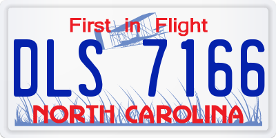 NC license plate DLS7166