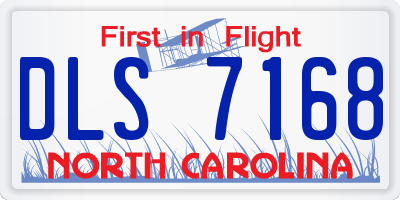 NC license plate DLS7168