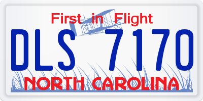 NC license plate DLS7170