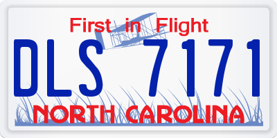 NC license plate DLS7171