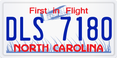 NC license plate DLS7180