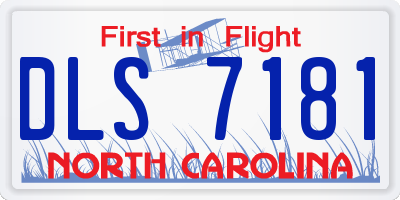 NC license plate DLS7181