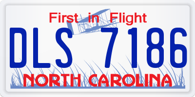 NC license plate DLS7186