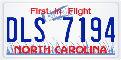 NC license plate DLS7194