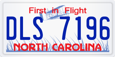 NC license plate DLS7196