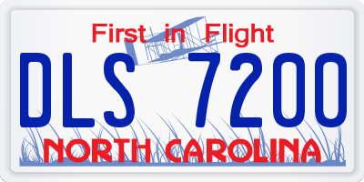 NC license plate DLS7200