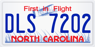 NC license plate DLS7202