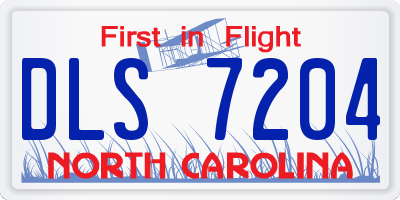 NC license plate DLS7204
