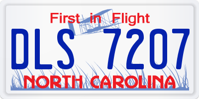 NC license plate DLS7207