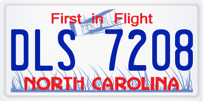 NC license plate DLS7208