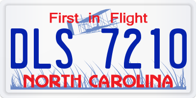 NC license plate DLS7210