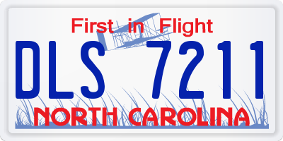 NC license plate DLS7211