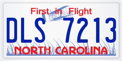 NC license plate DLS7213