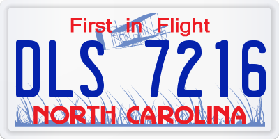 NC license plate DLS7216