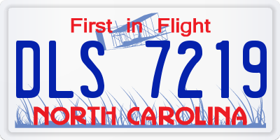 NC license plate DLS7219