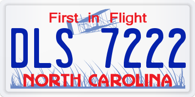 NC license plate DLS7222
