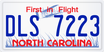 NC license plate DLS7223