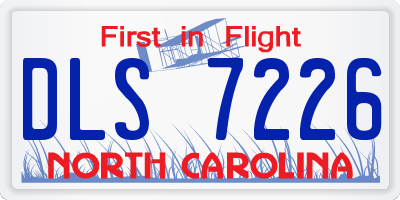 NC license plate DLS7226