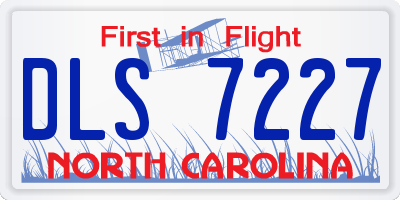 NC license plate DLS7227
