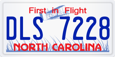 NC license plate DLS7228