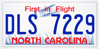 NC license plate DLS7229