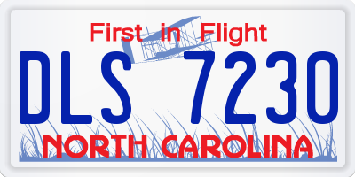 NC license plate DLS7230