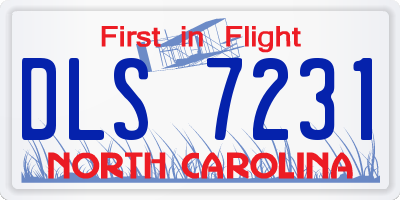 NC license plate DLS7231