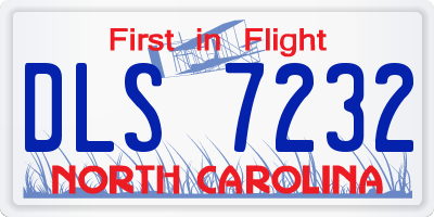 NC license plate DLS7232