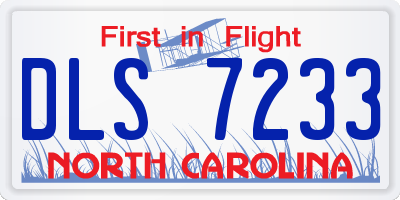 NC license plate DLS7233