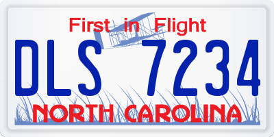 NC license plate DLS7234