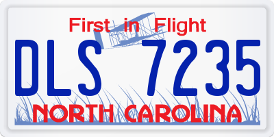 NC license plate DLS7235