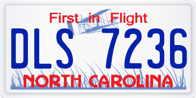 NC license plate DLS7236