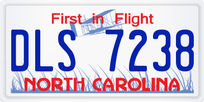 NC license plate DLS7238