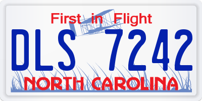 NC license plate DLS7242