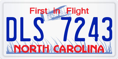 NC license plate DLS7243