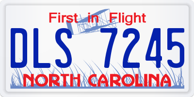 NC license plate DLS7245